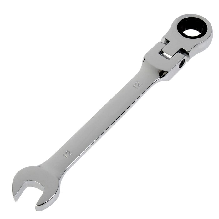 Ключ комбинированный трещоточный шарнирный TUNDRA, CrV, полированный, 72 зуба, 12 мм от компании Интернет-гипермаркет «MOLL» - фото 1