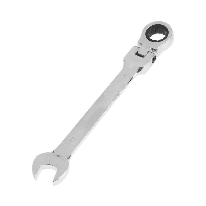 Ключ комбинированный трещоточный шарнирный TUNDRA, CrV, полированный, 72 зуба, 13 мм от компании Интернет-гипермаркет «MOLL» - фото 1