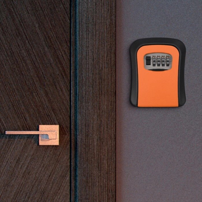 Ключница с кодовым замком, размер 12х9,6х4 см , цвет оранжевый от компании Интернет-гипермаркет «MOLL» - фото 1