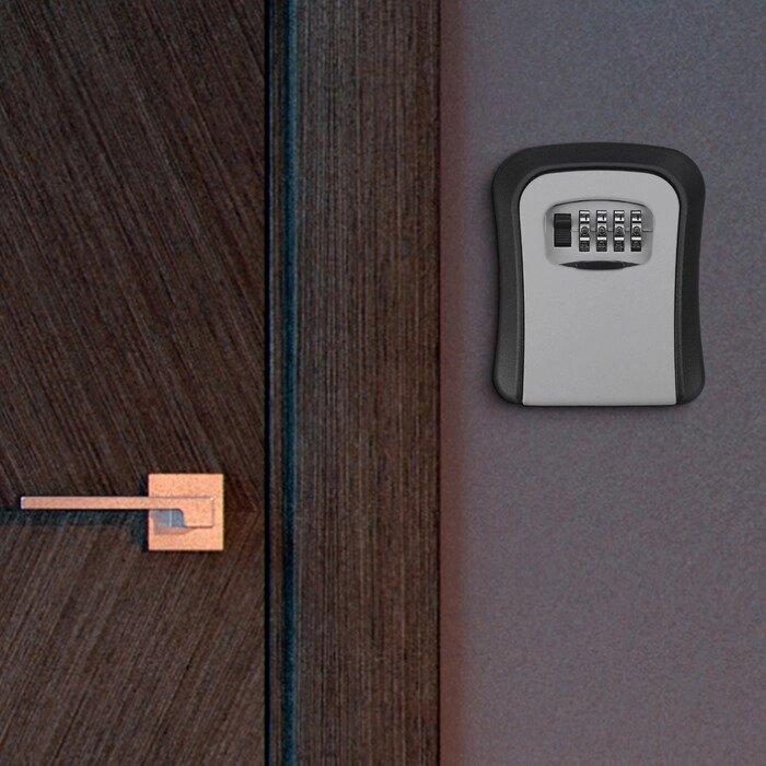 Ключница с кодовым замком, размер 12х9,6х4 см , цвет серый от компании Интернет-гипермаркет «MOLL» - фото 1