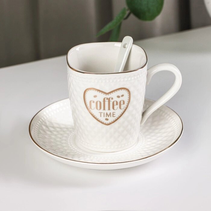 Кофейная пара "Coffee" на 1 персону, 190мл, цвет белый от компании Интернет-гипермаркет «MOLL» - фото 1
