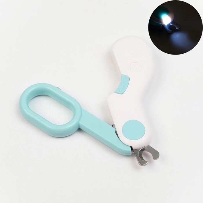 Когтерез - ножницы для животных с LED фонарём, голубой от компании Интернет-гипермаркет «MOLL» - фото 1