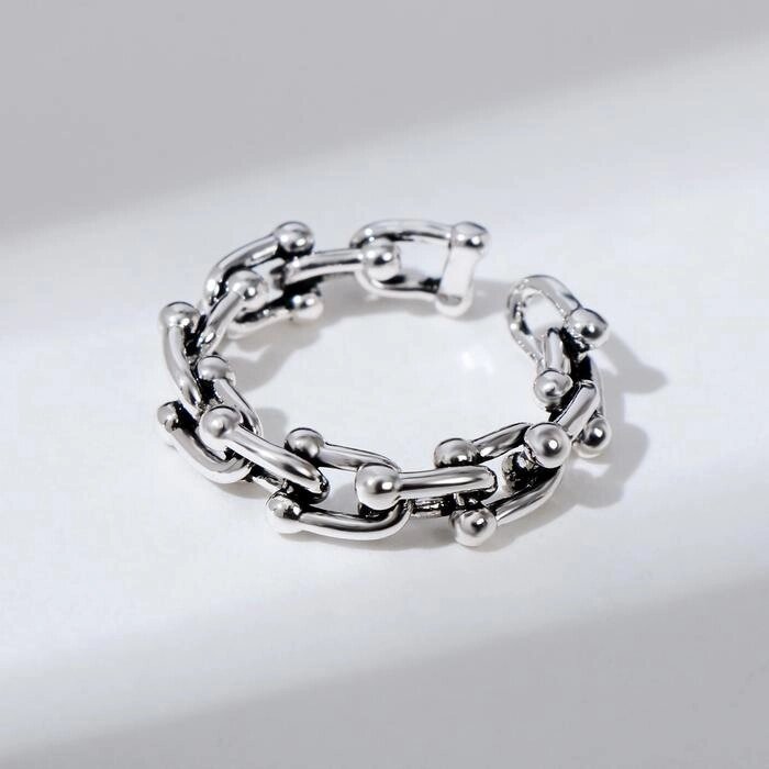 Кольцо "Цепь" модерн, цвет серебро, безразмерное от компании Интернет-гипермаркет «MOLL» - фото 1