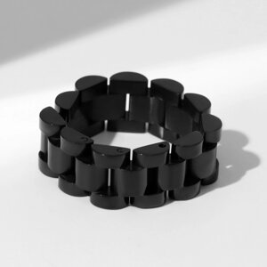 Кольцо "Стальное" механизм, цвет чёрный, 22 размер