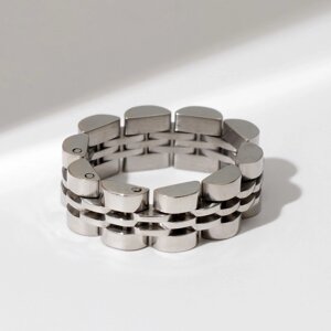 Кольцо "Стальное" механизм, цвет серебро, 22 размер