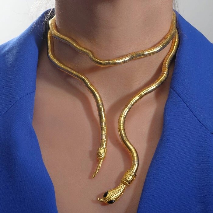 Колье-трансформер "Змея", цвет чернёное золото от компании Интернет-гипермаркет «MOLL» - фото 1