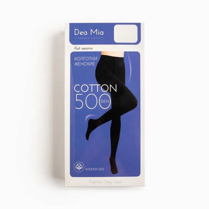 Колготки женские DEA MIA COTTON 500 ден, цвет чёрный, размер 4 от компании Интернет-гипермаркет «MOLL» - фото 1