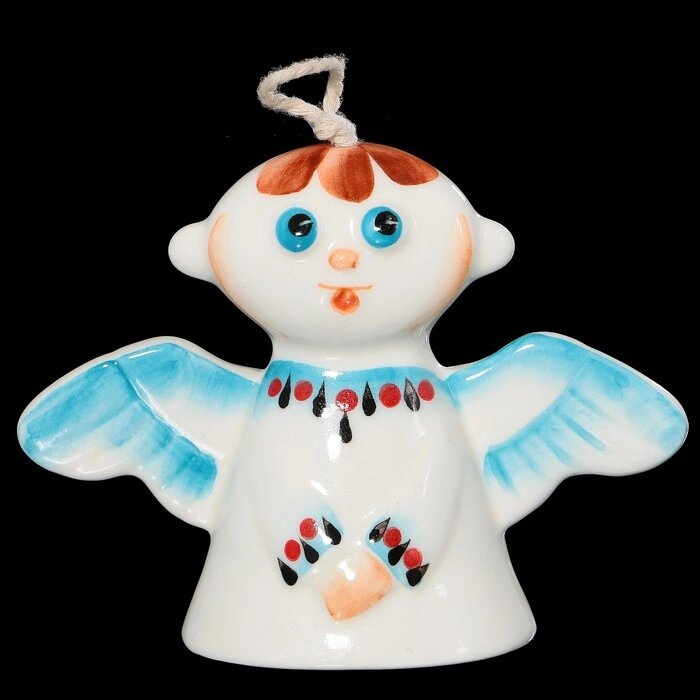 Колокольчик фарфоровый "Ангел", авторская роспись, 8 см от компании Интернет-гипермаркет «MOLL» - фото 1