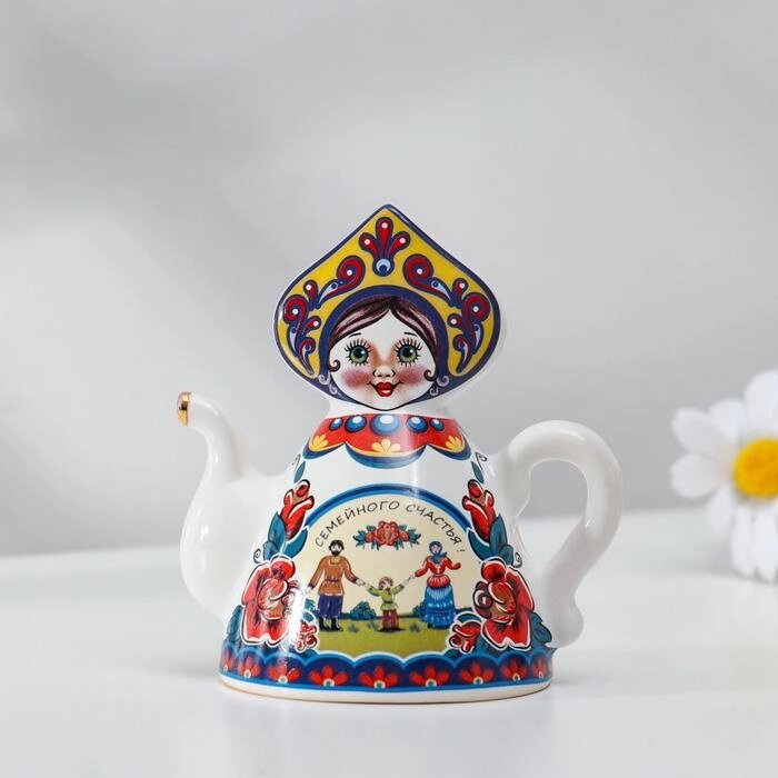 Колокольчик Кукла на чайнике, 10 см от компании Интернет-гипермаркет «MOLL» - фото 1