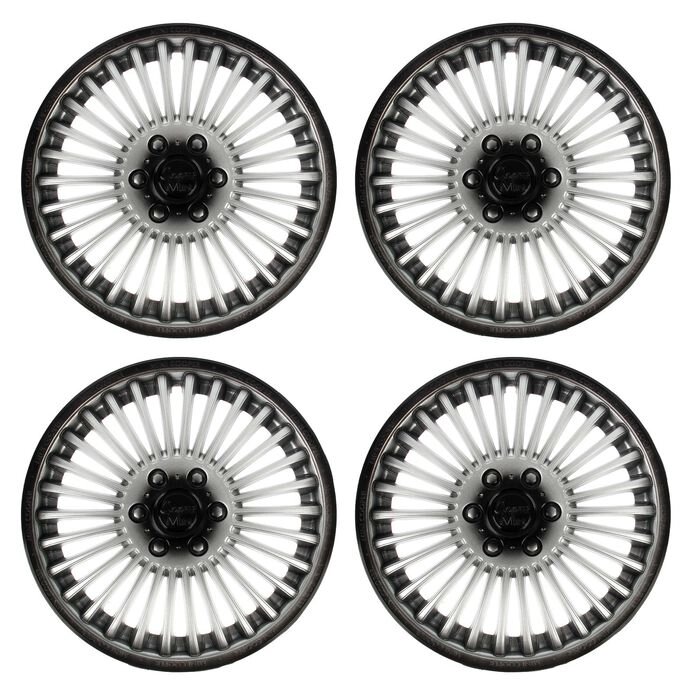 Колпаки колесные R13 "МИНИ-КУПЕР", серебристо-черный, набор 4 шт от компании Интернет-гипермаркет «MOLL» - фото 1