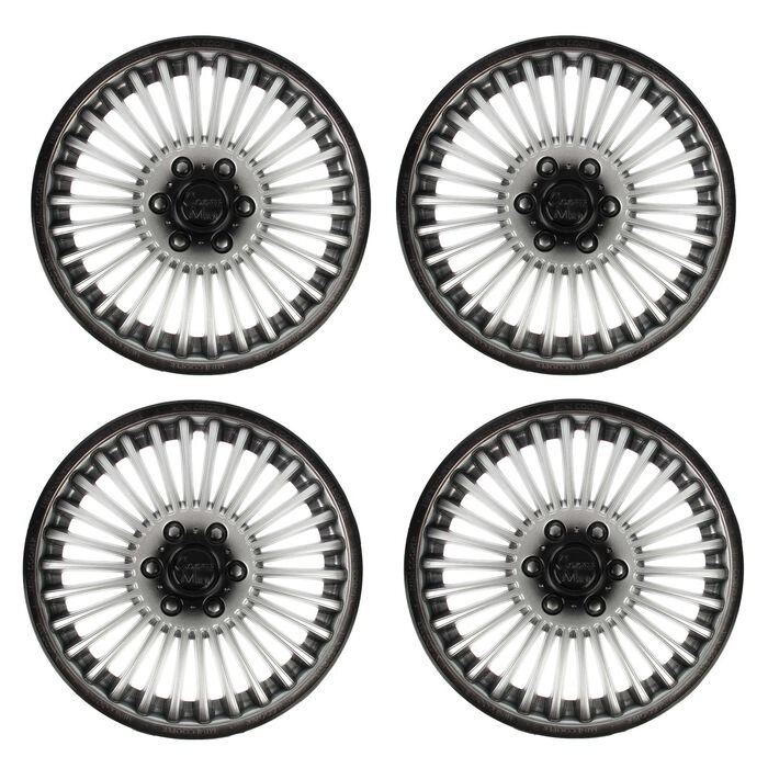 Колпаки колесные R15 "МИНИ-КУПЕР", серебристо-черный, набор 4 шт. от компании Интернет-гипермаркет «MOLL» - фото 1