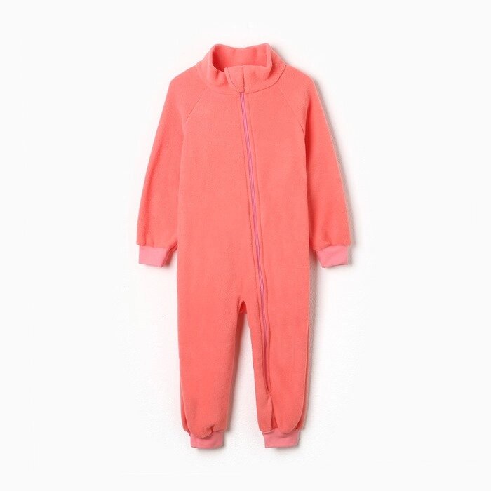 Комбинезон для девочки флисовый, цвет персиковый, рост 92-98 см от компании Интернет-гипермаркет «MOLL» - фото 1
