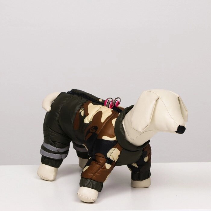 Комбинезон для собак с замком "Камуфляж", размер 8(ДС 23, ОГ 30, ОГ 22), тёмно-зелёная от компании Интернет-гипермаркет «MOLL» - фото 1