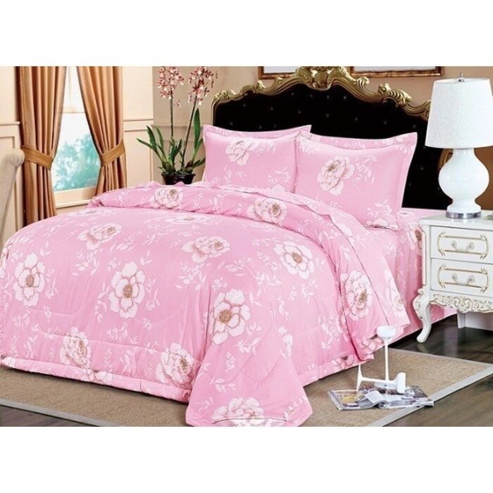Комплект "Циния": 230  250 см, одеяла 155  210 см - 2 шт, 50  70 см - 2 шт, розовый от компании Интернет-гипермаркет «MOLL» - фото 1