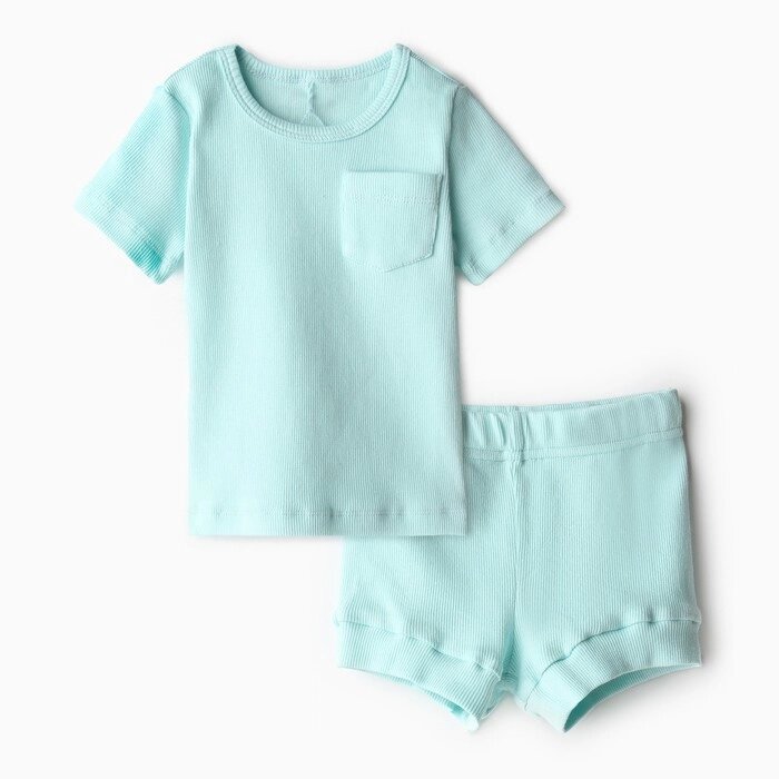 Комплект детский (футболка и шорты) MINAKU, цвет голубой, рост 62-68 см от компании Интернет-гипермаркет «MOLL» - фото 1