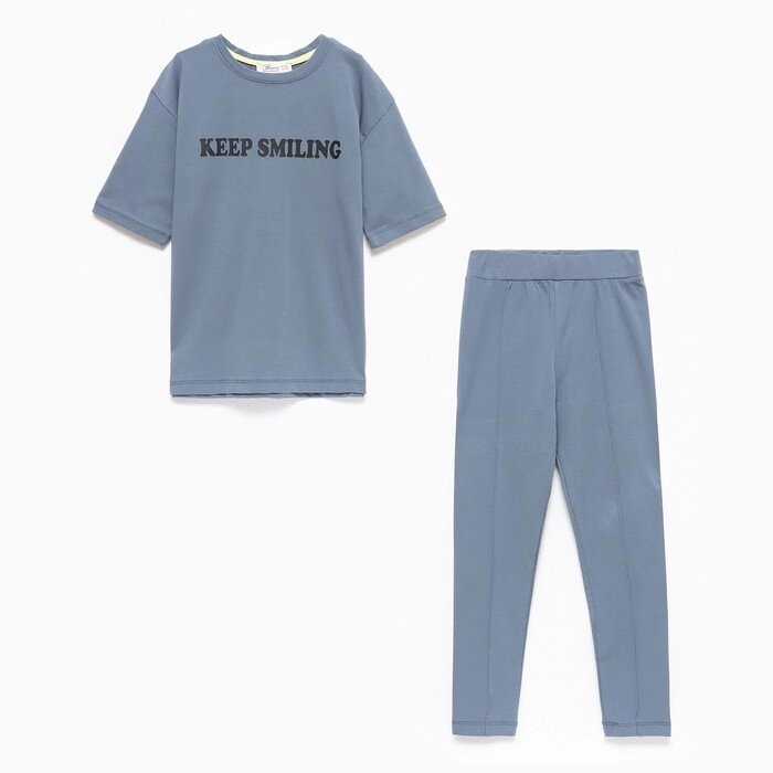 Комплект детский (футболка/леггинсы), цвет серый, рост 128см от компании Интернет-гипермаркет «MOLL» - фото 1