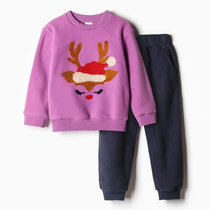 Комплект для детей (свитшот, брюки), цвет фиолетовый, рост 98 см от компании Интернет-гипермаркет «MOLL» - фото 1