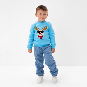 Комплект для детей (свитшот, брюки), цвет голубой, рост 98 см