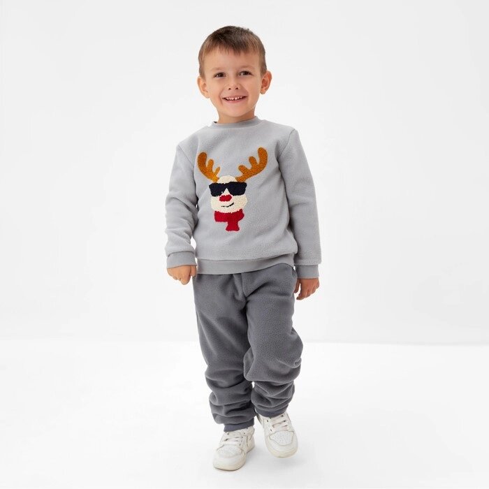 Комплект для детей (свитшот, брюки), цвет светло-серый, рост 110 см от компании Интернет-гипермаркет «MOLL» - фото 1