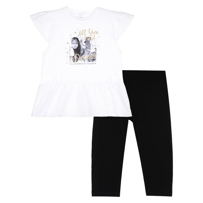 Комплект для девочек: футболка, бриджи, рост 122 см от компании Интернет-гипермаркет «MOLL» - фото 1