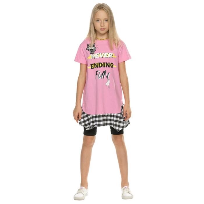 Комплект для девочек, рост 122 см, цвет розовый от компании Интернет-гипермаркет «MOLL» - фото 1