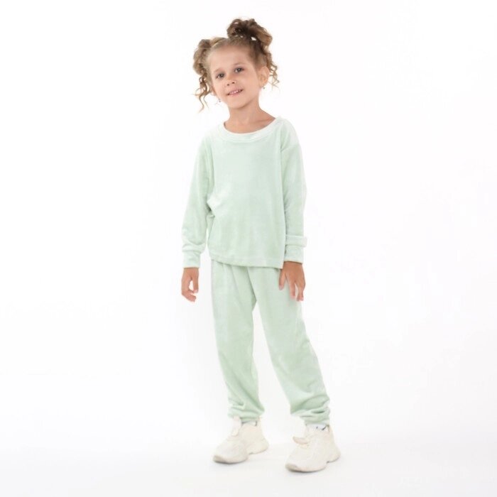Комплект для девочек спортивный (джемпер, брюки), цвет мятный, рост 110 см от компании Интернет-гипермаркет «MOLL» - фото 1