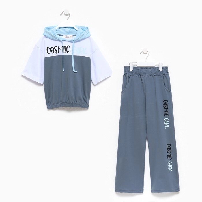Комплект для девочки (футболка/леггинсы), цвет серый, рост 158см от компании Интернет-гипермаркет «MOLL» - фото 1
