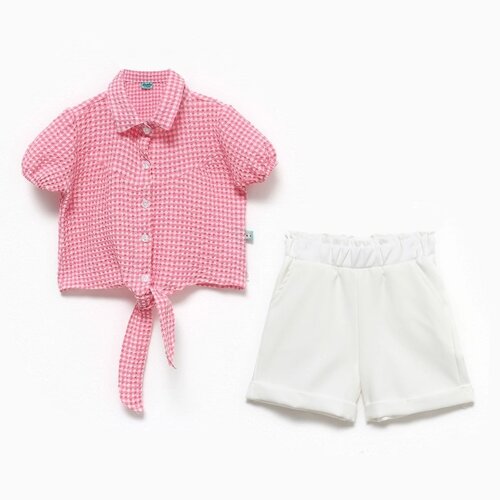 Комплект для девочки (футболка/шорты), цвет розовый, рост 98см