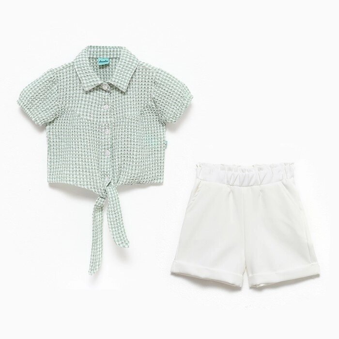 Комплект для девочки (футболка/шорты), цвет зелёный, рост 104см от компании Интернет-гипермаркет «MOLL» - фото 1