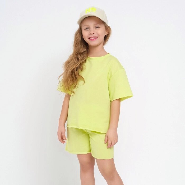Комплект для девочки (футболка, шорты) MINAKU цвет лимонный, рост 110 от компании Интернет-гипермаркет «MOLL» - фото 1