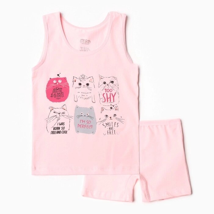 Комплект для девочки (майка, трусы), цвет розовый, рост 110-116 см от компании Интернет-гипермаркет «MOLL» - фото 1