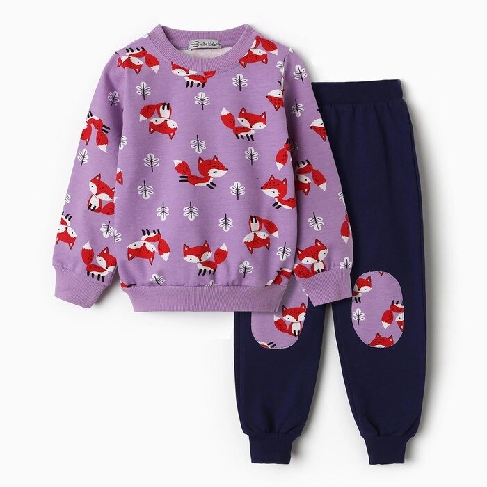 Комплект для девочки (свитшот, брюки), цвет сиреневый, рост 104 см от компании Интернет-гипермаркет «MOLL» - фото 1