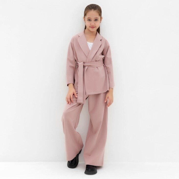 Комплект для девочки (жакет и брюки) MINAKU: PartyDress, цвет пыльно-розовый, рост 122 см от компании Интернет-гипермаркет «MOLL» - фото 1