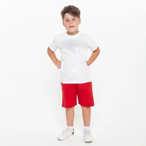 Комплект для мальчика Lacoste (футболка, шорты), цвет белый/красный, рост 122-128 см