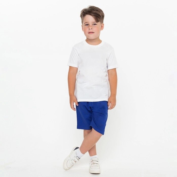 Комплект для мальчика Lacoste (футболка, шорты), цвет белый/синий, рост 110-116 см от компании Интернет-гипермаркет «MOLL» - фото 1