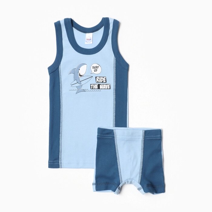 Комплект для мальчика (Майка, трусы), цвет голубой, рост 92 см от компании Интернет-гипермаркет «MOLL» - фото 1