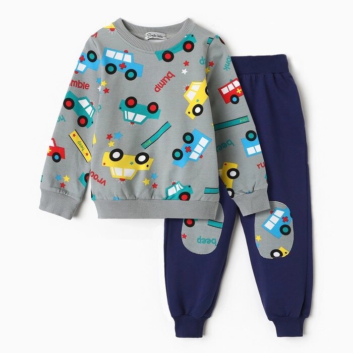 Комплект для мальчика (свитшот, брюки), цвет серый, рост 92 см от компании Интернет-гипермаркет «MOLL» - фото 1