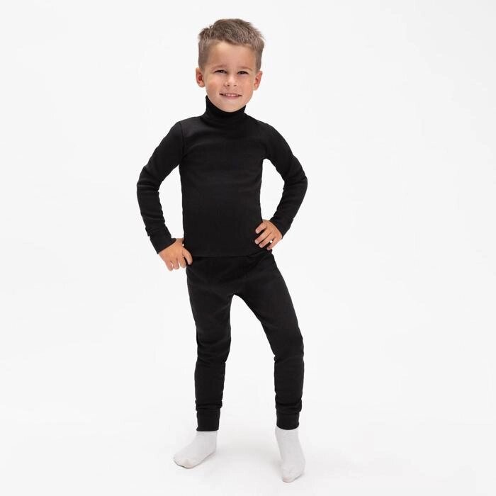 Комплект для мальчика термо (водолазка, кальсоны), цвет чёрный, рост 104 см (30) от компании Интернет-гипермаркет «MOLL» - фото 1