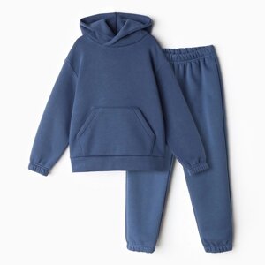 Комплект для мальчика (толстовка, брюки), НАЧЁС, цвет тёмно-синий, рост 104 см