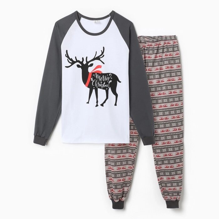 Комплект домашний мужской (лонгслив и брюки), цвет серый, размер 50 от компании Интернет-гипермаркет «MOLL» - фото 1