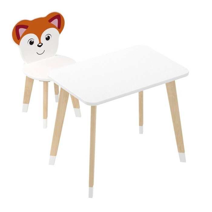 Комплект из детского стола и стула "Скандик. Принт. Лисичка" от компании Интернет-гипермаркет «MOLL» - фото 1