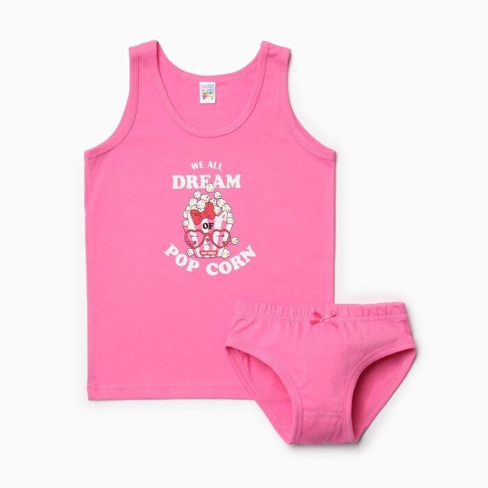 Комплект (майка и трусы) для девочек, цвет розовый, рост 110 см от компании Интернет-гипермаркет «MOLL» - фото 1