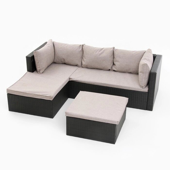 Комплект мебели "Флорант": угловой диван, пуф-стол, цвет мокко от компании Интернет-гипермаркет «MOLL» - фото 1