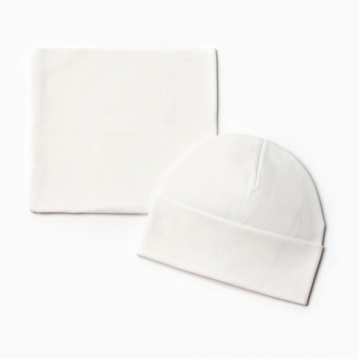 Комплект (шапка, снуд) для девочки А. 7306, цвет молочный, р. 50-52 от компании Интернет-гипермаркет «MOLL» - фото 1