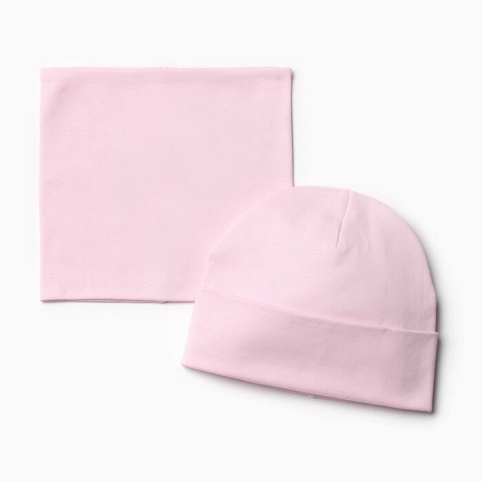Комплект (шапка, снуд) для девочки А. 7306, цвет светло-розовый, р. 50-52 от компании Интернет-гипермаркет «MOLL» - фото 1