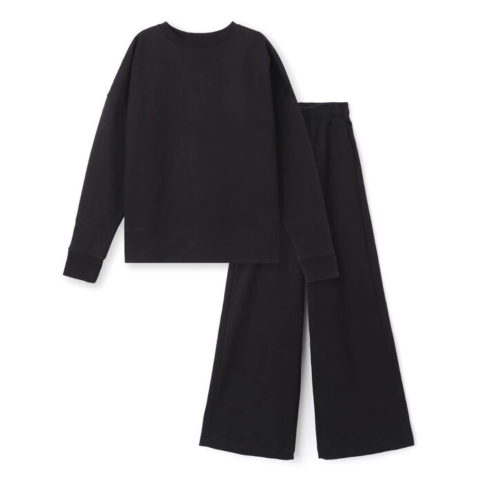 Комплект (свитшот, брюки) для девочки, цвет черный, рост 152-158 см от компании Интернет-гипермаркет «MOLL» - фото 1