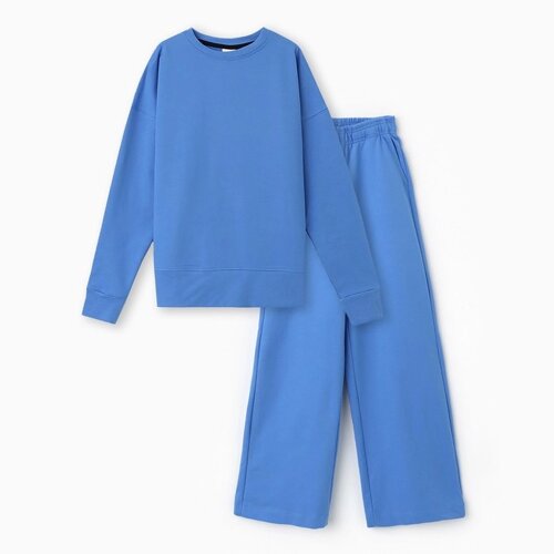 Комплект (свитшот, брюки) для девочки, цвет голубой, рост 158-164 см