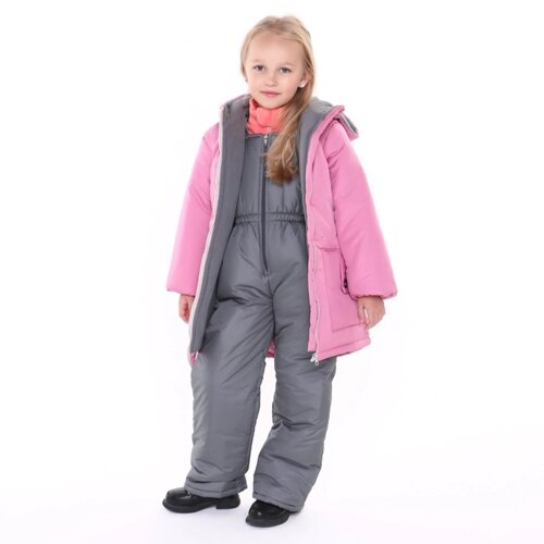 Комплект зимний для девочки (куртка/полукомб), цвет розовый, рост 104-110 см