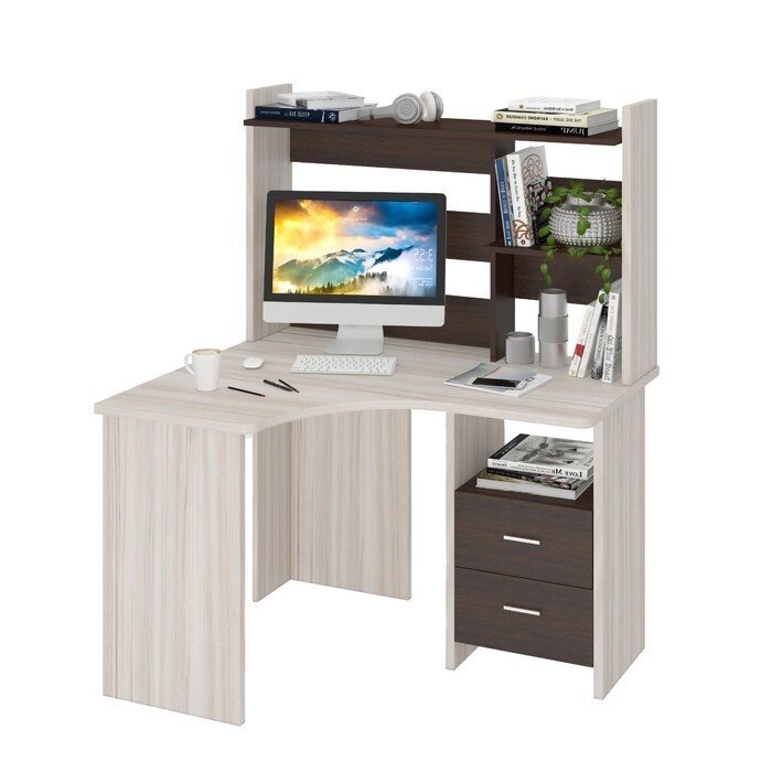 Компьютерный стол, 1200  1000  1520 мм, левый угол, цвет карамель/венге от компании Интернет-гипермаркет «MOLL» - фото 1