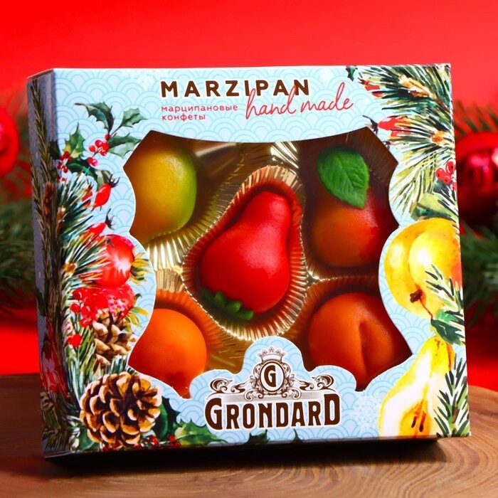 Конфеты Grondard с корпусом из марципана "Миндальное лакомство" фрукты, 100 г от компании Интернет-гипермаркет «MOLL» - фото 1